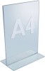 Tischaufsteller f.Format DIN A4 hoch Acryl transparent mit T-Ständer