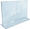 Tischaufsteller f.Format DIN A4 quer Acryl transparent mit T-Ständer