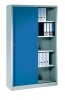 Schiebetürenschrank 1950x1200x400mm mit 4Böden lichtgrau/enzianblau