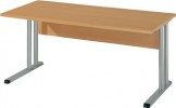 Schreibtisch B1600xT800xH720mm m.Rückwand C-Fuß Buche