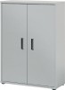 Schrank 2 Türen (3 OH) 2 Böden 4 Gleiter H1115xB800xT362mm Office grau