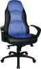 Chefsessel Kunstl./Microf.schwarz/blau Knie-Wipptechnik Sitz-H.420-500 m.Arml.