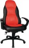 Chefsessel Kunstl./Microf.schwarz/rot Knie-Wipptechnik Sitz-H.420-500 m.Arml.