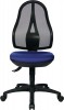 Bürodrehstuhl Polster blau/Netz schwarz Punktsynchronm.Sitz-H.430-510mm o.Arml.