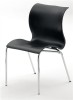 Schalenstuhl Sitzschale Kunststoff schwarz Gestell Chrom Rundrohr D.18mm