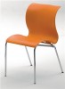 Schalenstuhl Sitzschale Kunststoff orange Gestell Chrom Rundrohr D.18mm