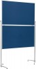 Moderationswand B.1200xH.1500-2100mm klappbar, Filz blau