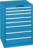 Schubladenschrank H1000xB1023xT725 1x50 2x75 2x100 1x200/300 blau VA.200kg Code