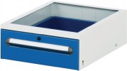 Schubladenblock Schubl. 1x150mm f. Arbeitstische H175xB490xT600mm grau/blau