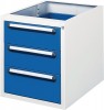 Schubladenblock Schubl. 2x150mm 1x180mm f. Arbeitstische 545x490x600mm grau/blau