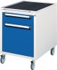 Schubladenschrank 690x490x600mm fahrbar f.Arbeitstische 1x120 1x360mm grau/blau