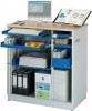 Computerschrank H1100xB1030xT660mm lichtgrau/enzianblau