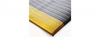 Arbeitsplatz-Bodenbelag B.600xL.900 grau m.gelben Rändern Vinylschaum Stärke 14