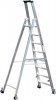 Stufenstehleiter Alu. 8 Stufen einseitig begehbar m. Rollen Leiterhöhe 2510mm