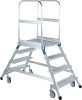 Podestttreppe Alu.3 Stufen beidseitig begehbar Podestthöhe 720mm