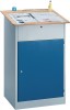 Stehpult H1220xB710xT600mm m.Schreibpult m. Werkzeugschrank lichtgrau/lichtgrau