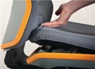 Arbeitsdrehstuhl Neon m.Rollen blau Sitz-H450-620mm Permanentkontakt