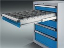 Schubladenschrank 1000x805x695 2x75 3x100 1x200 1x250 VA.200kg grau/blau m. U.