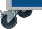 Werkstattwagen H850xB1140xT620mm 1x90/120/180/210mm 1 Tür Bucheplatte grau/blau