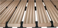 Holzlaufrost Fertigmatte L1500xB1000mm Buche H35mm m.Gummipuffern o.Anlaufprofil
