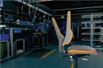 Arbeitsdrehstuhl Neon m.Rollen blau Sitz-H450-620mm Permanentkontakt