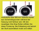 Drehhocker m.Sitz-Stop Rollen u.Fußring Supertec-Gewebe Sitz-H.510-780mm