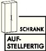 Schrank H1100xB800xT420mm m.2 Böden m.2 Türen Nussbaum Wellengriff abschließbar