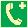 Folie Nottelefon 148x148mm grün/weiß nachleuchtend selbstklebend