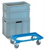 Transportroller L610x410 offener ABS-Kunststoffrahmen blau Trgf.250kg TPE-Räder