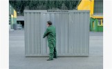 Materialcontainer B4050xT2170xH2150 Holzfußboden lack./montiert in RAL-Standard