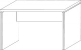 Schreibtisch B1200xT800xH735mm mit Wangen, alpinweiß