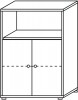 Schrank 2 Türen (2 OH) 2 Böden 4 Gleiter H1115xB800xT362mm Office grau