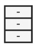 Hängeregistraturschrank H1035xB434xT600 o.Softeinzug 3 Schubl.2-bahnig schw/weiß