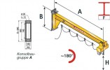 Wandschwenkkran AW 180 m.Elektrokettenzug u.Handfahrwerk Trgf.125 Auslad.3000mm