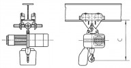 E-Kettenzug Trgf.1000kg Hub/Feinhub/min 8/1,3m Handfahrwerk FEM Gruppe 2m