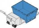 Kufen blau f.Stapelbehälter L.800xB.600mm m.Schraubmontage PP