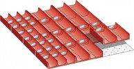 Schubladen-U.-Material f.Front-H.150 Schrank B459xT612 8 Trenn-u.3 Schlitzw.