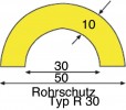 Schutzprofil Rohrschutz Typ R30 gelb-schwarz selbstklebend