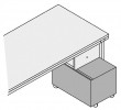 Rollcontainer B500xT650xH525mm anthrazitgrau oben offen m.Einsätzen f.Abfall